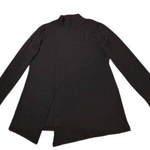 Mock Turtleneck Black 2XL ribbed knit top long sleeve pullover slim fit